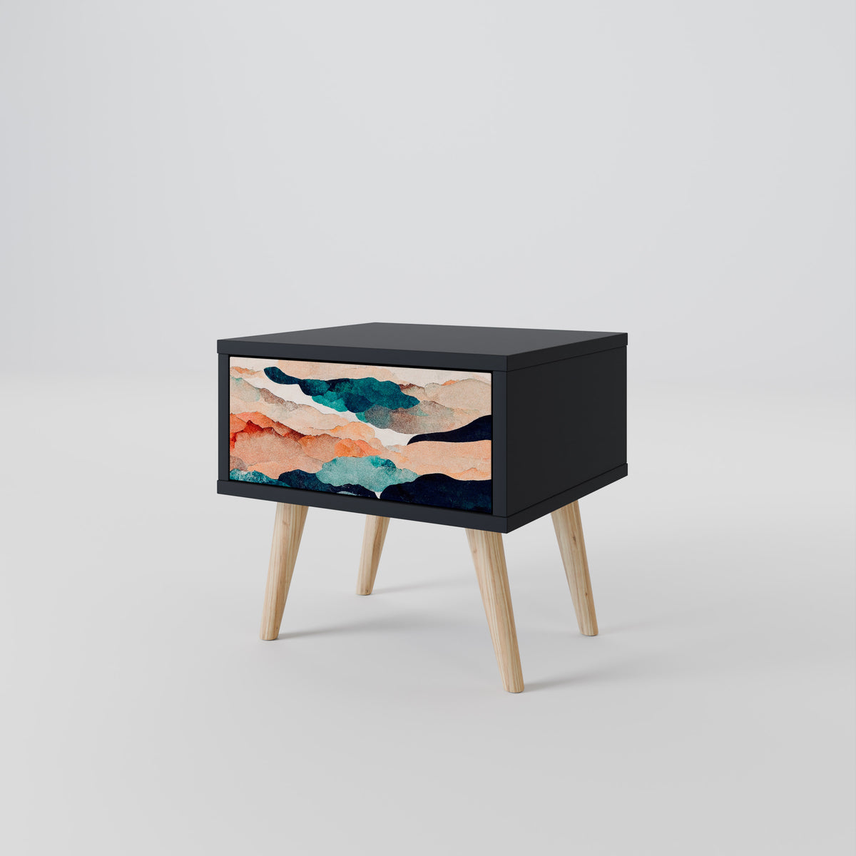 ABSTRACT LANDSCAPE Nightstand with Drawer
