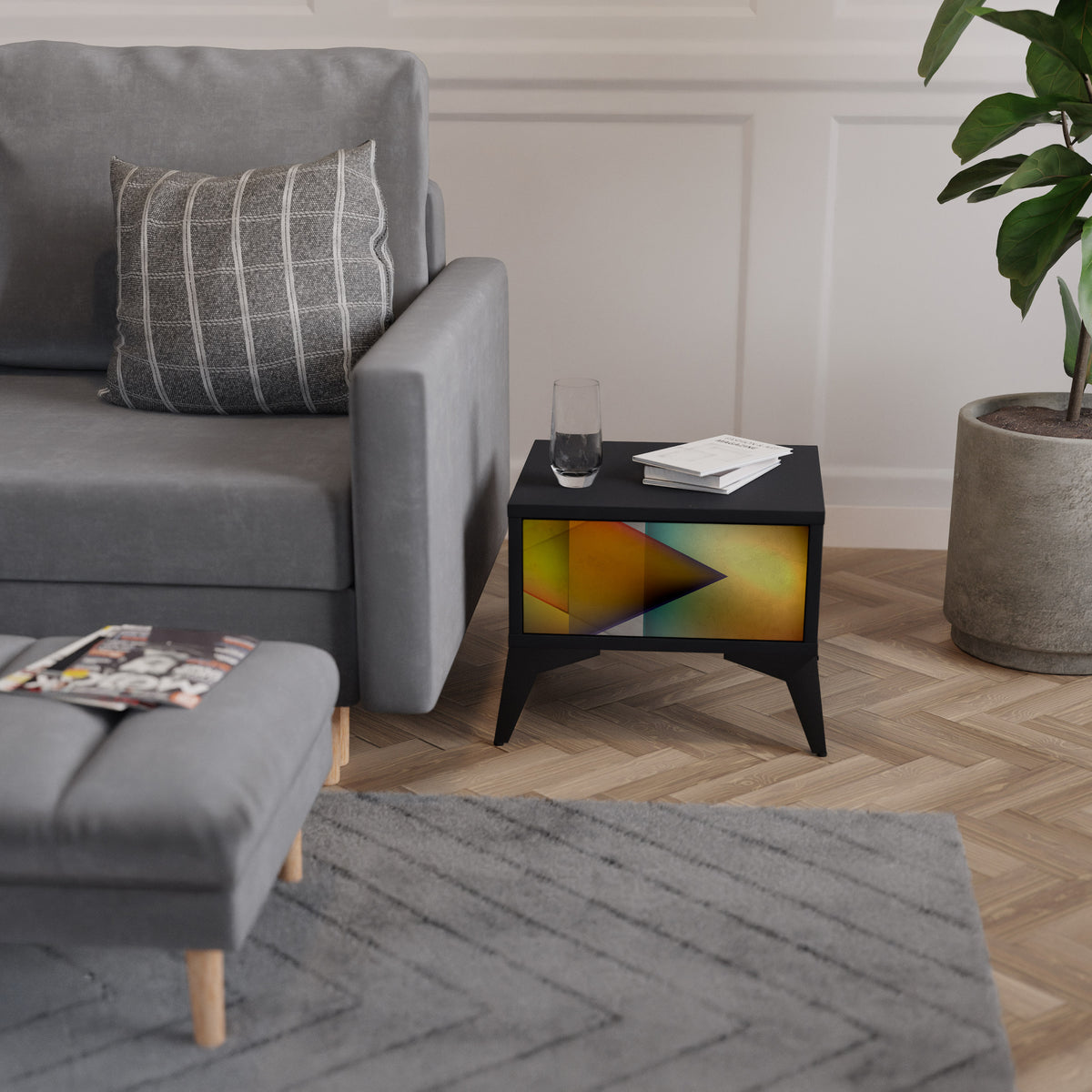 PIERCING SHARPNESS Nightstand with Drawer