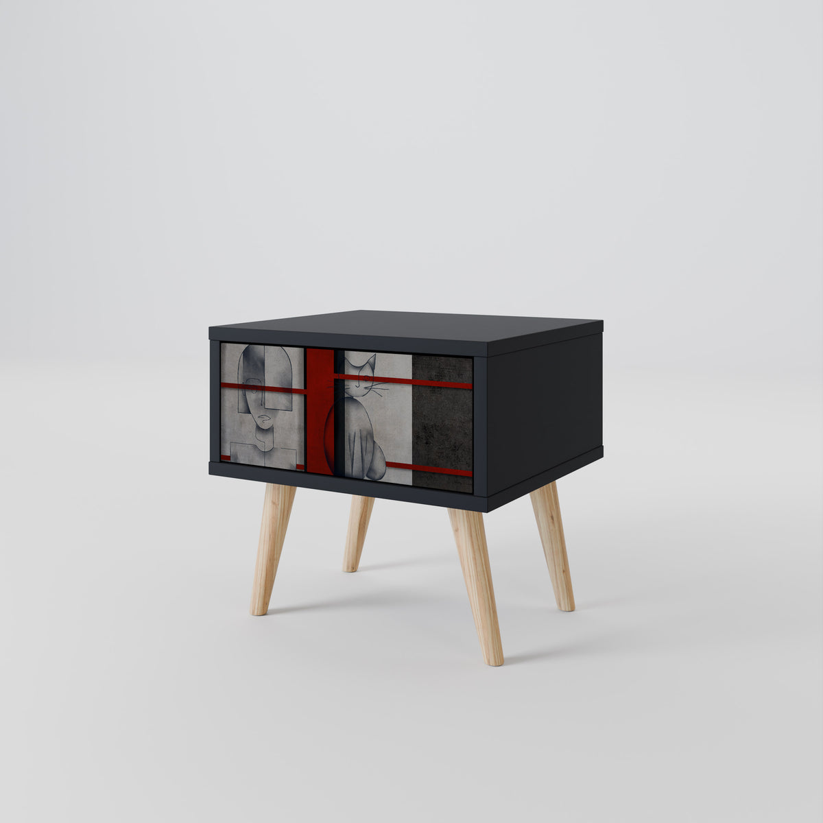 GRAY FIGURES Κομοδίνο με συρτάρι