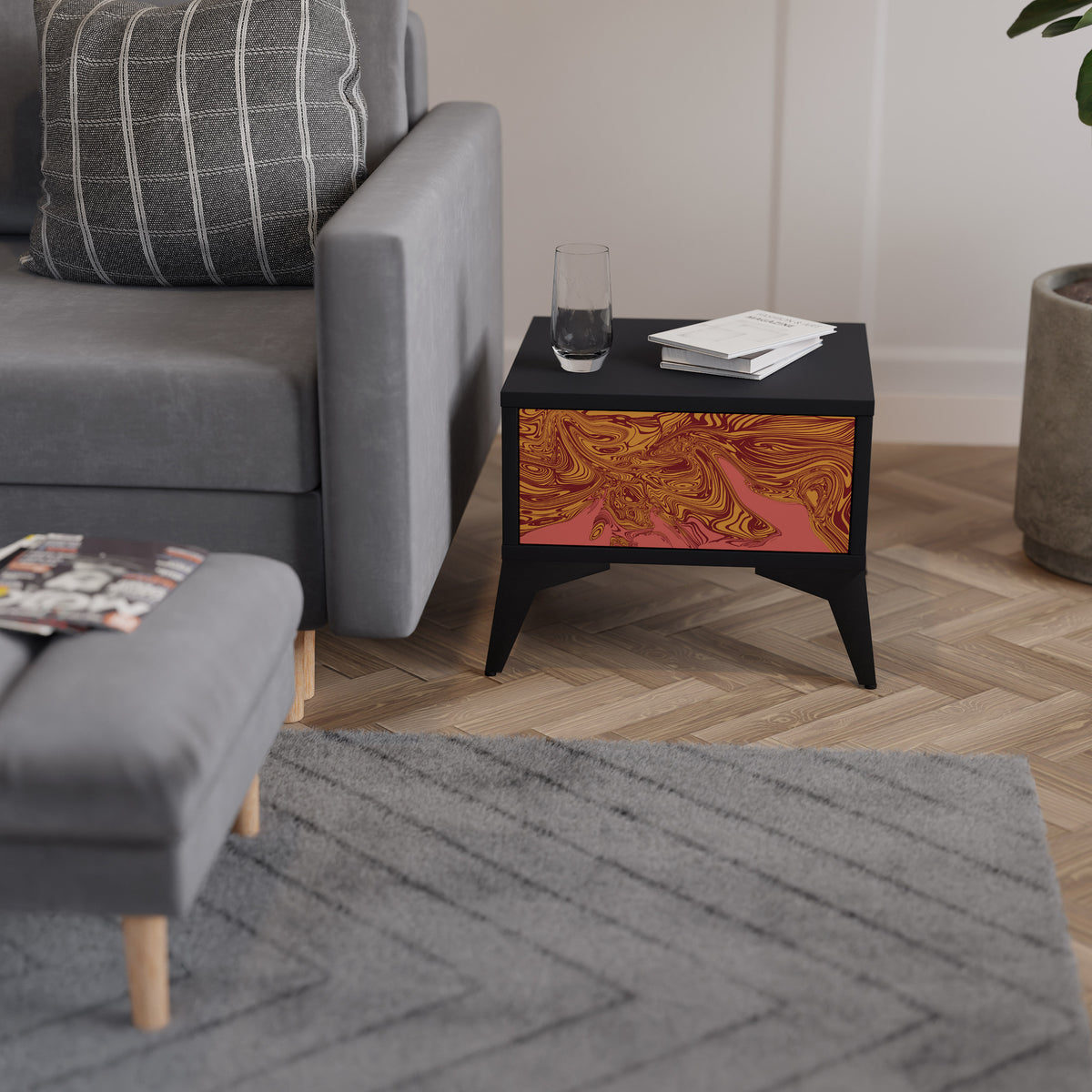 FLOATING THOUGHTS Nightstand with Drawer