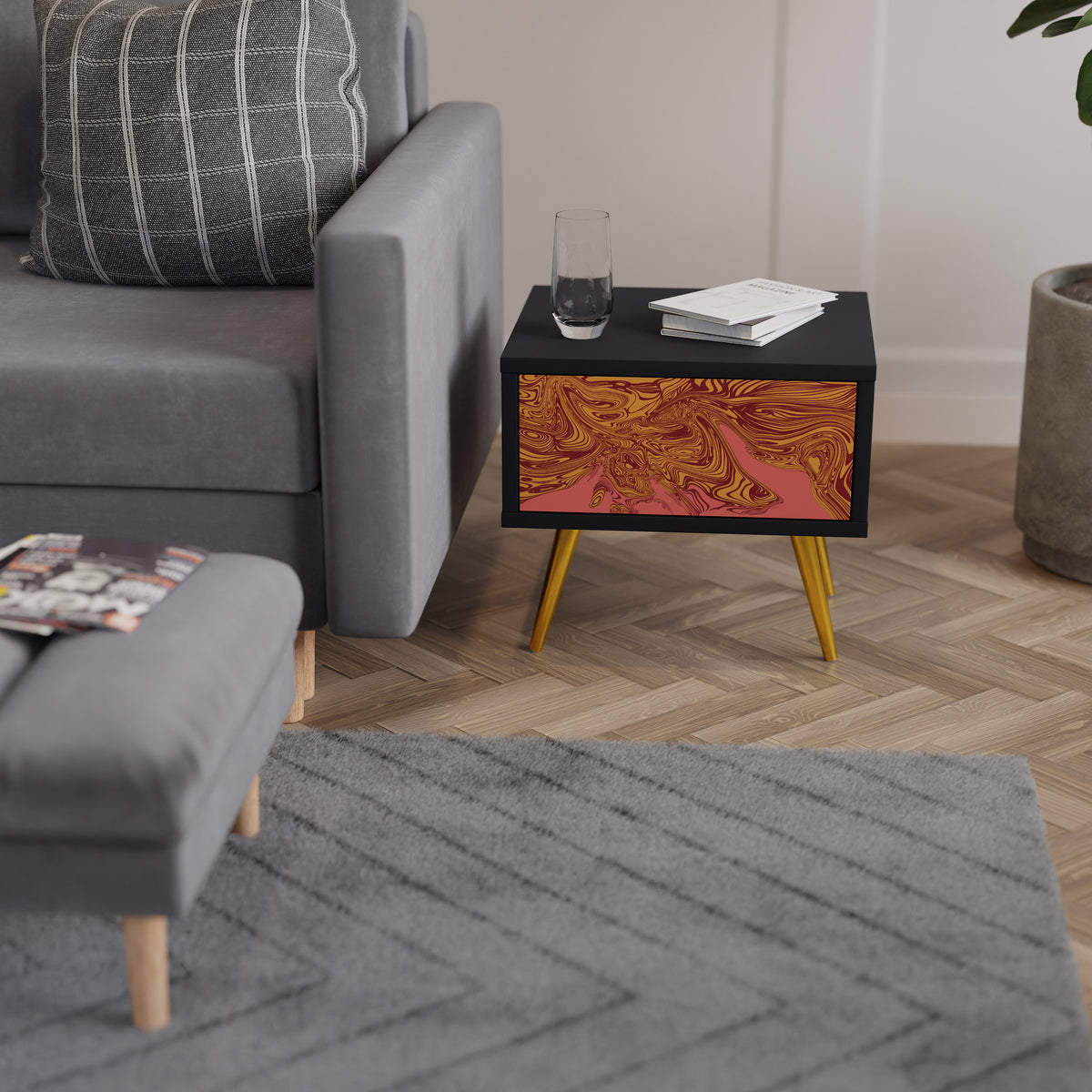 FLOATING THOUGHTS Nightstand with Drawer
