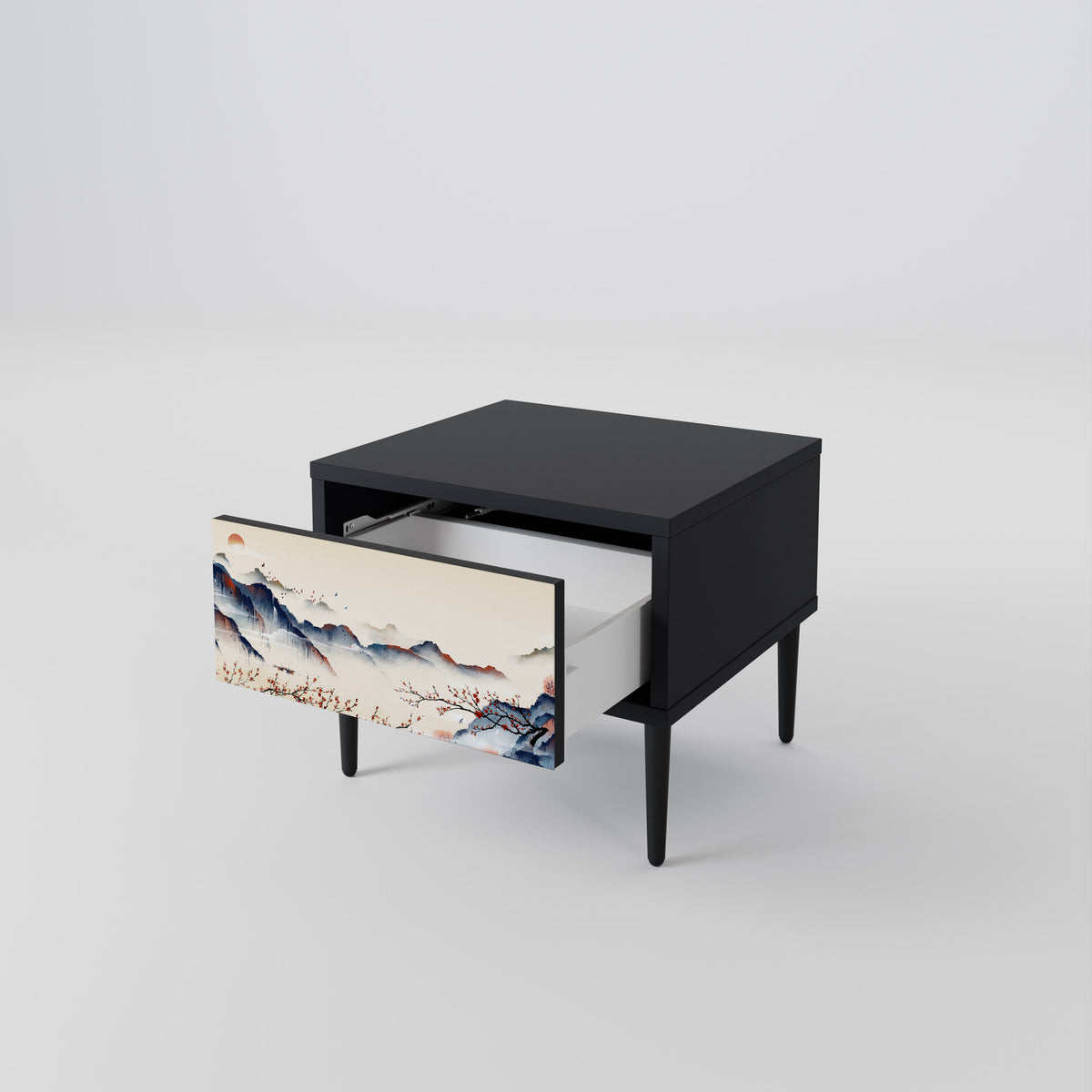 JAPANESE LANDSCAPE Nightstand with Drawer