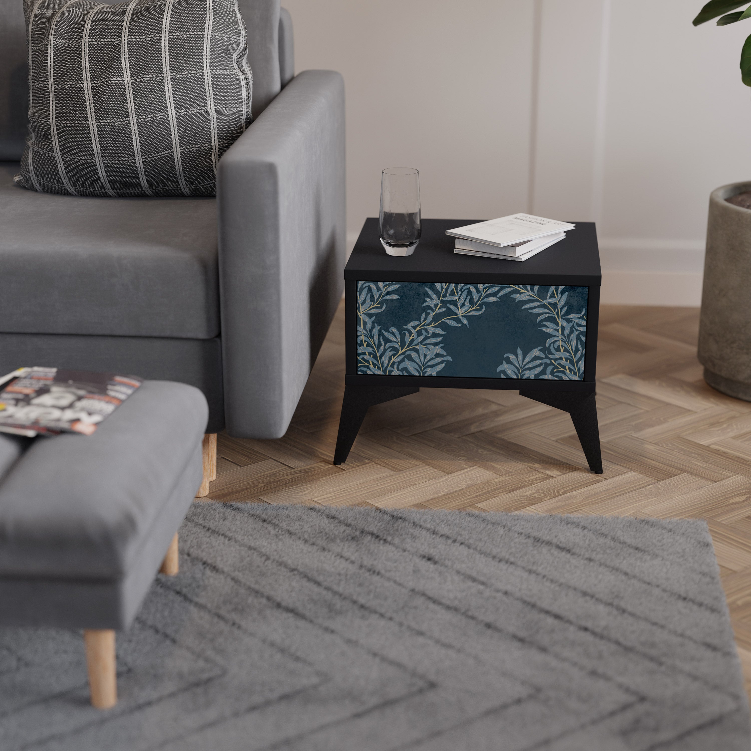 BLUE LEAVES Nightstand