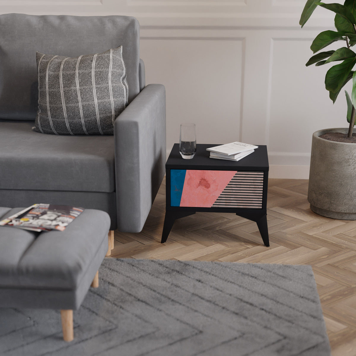 GLAMOROUS STRIPE Sängbord 