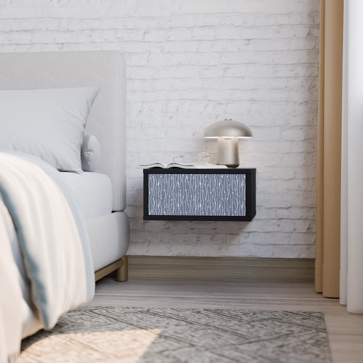 GRAPHITE RAIN Nightstand with Drawer