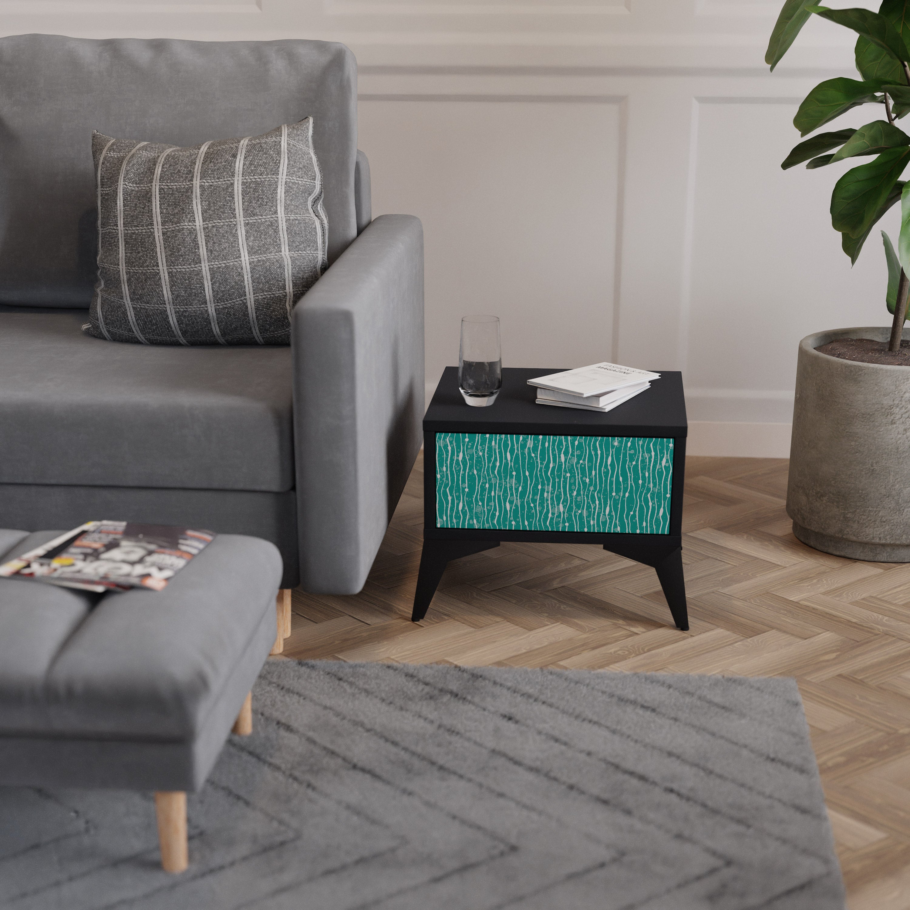 TURQUOISE RAIN Nightstand