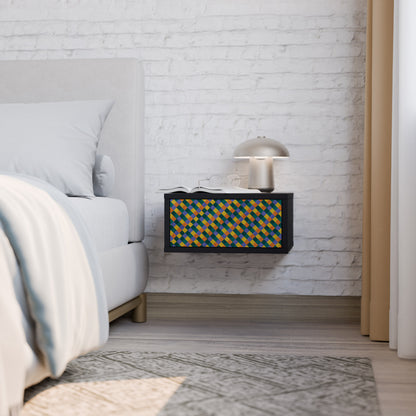 PAINTED SQUARES MIX Nightstand with Drawer