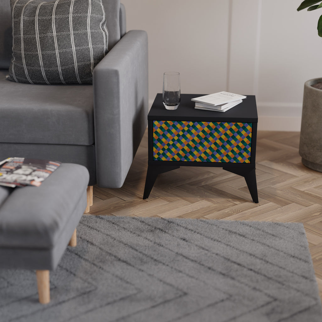 PAINTED SQUARES MIX Nightstand