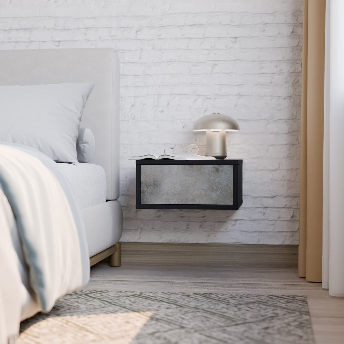 CONCRETE WALL Nightstand with Drawer