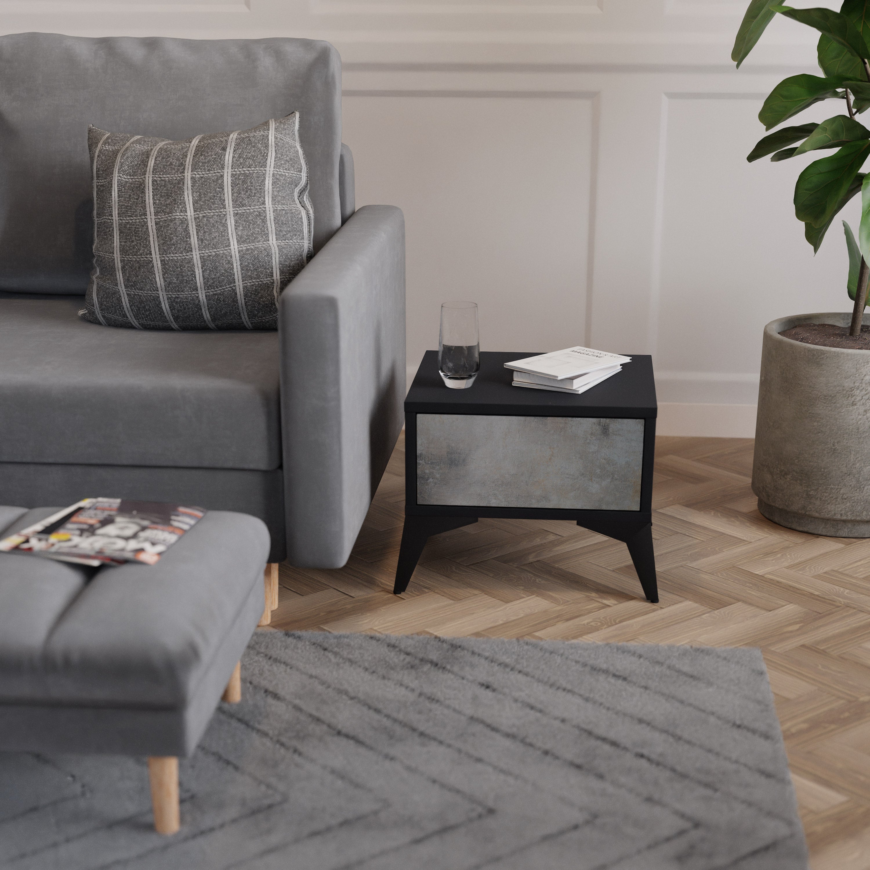 CONCRETE WALL Mesita de Noche