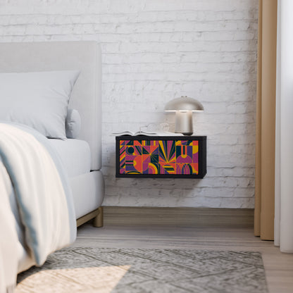 ELECTRIC PATTERNS Nightstand with Drawer