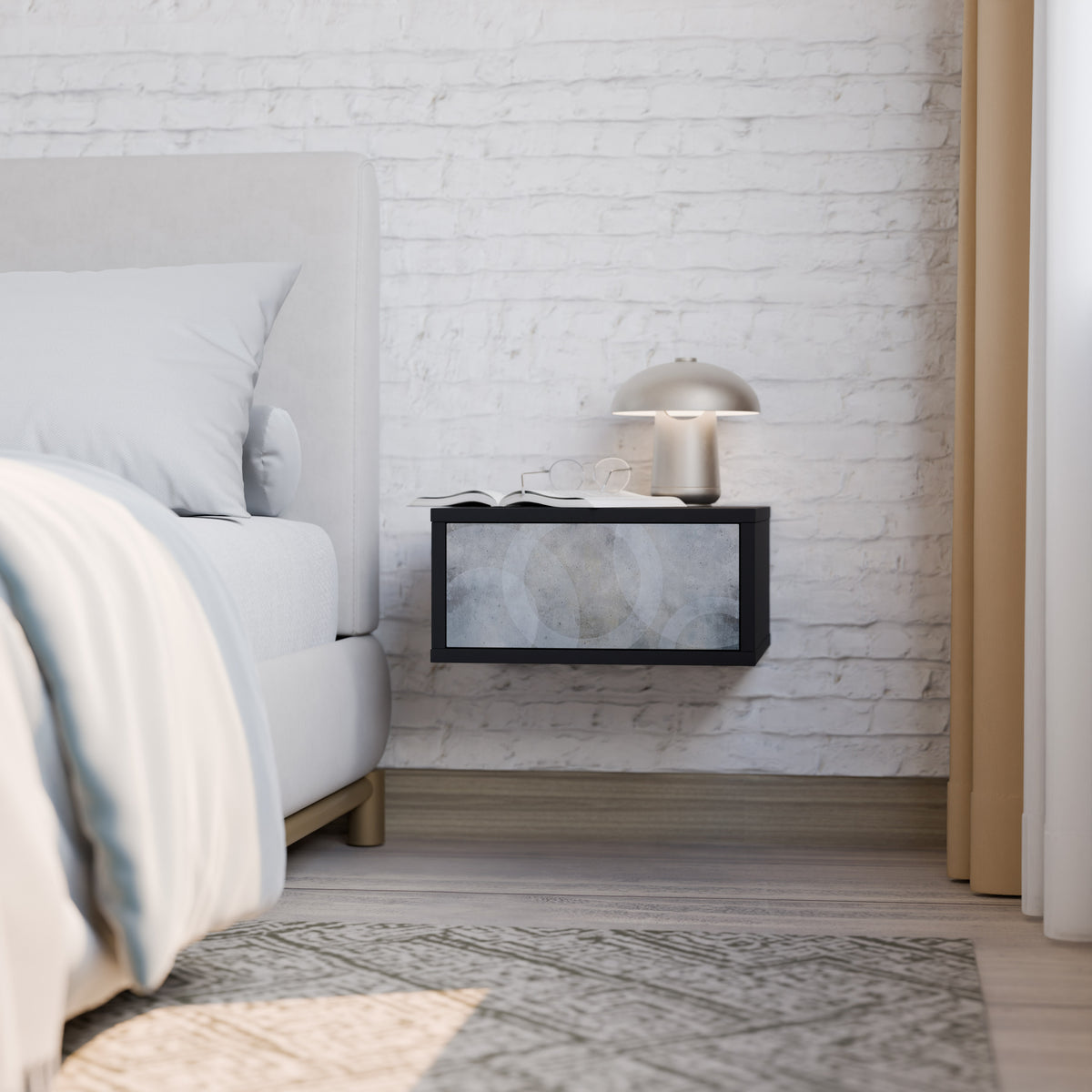 MUTED ARC Nightstand with Drawer