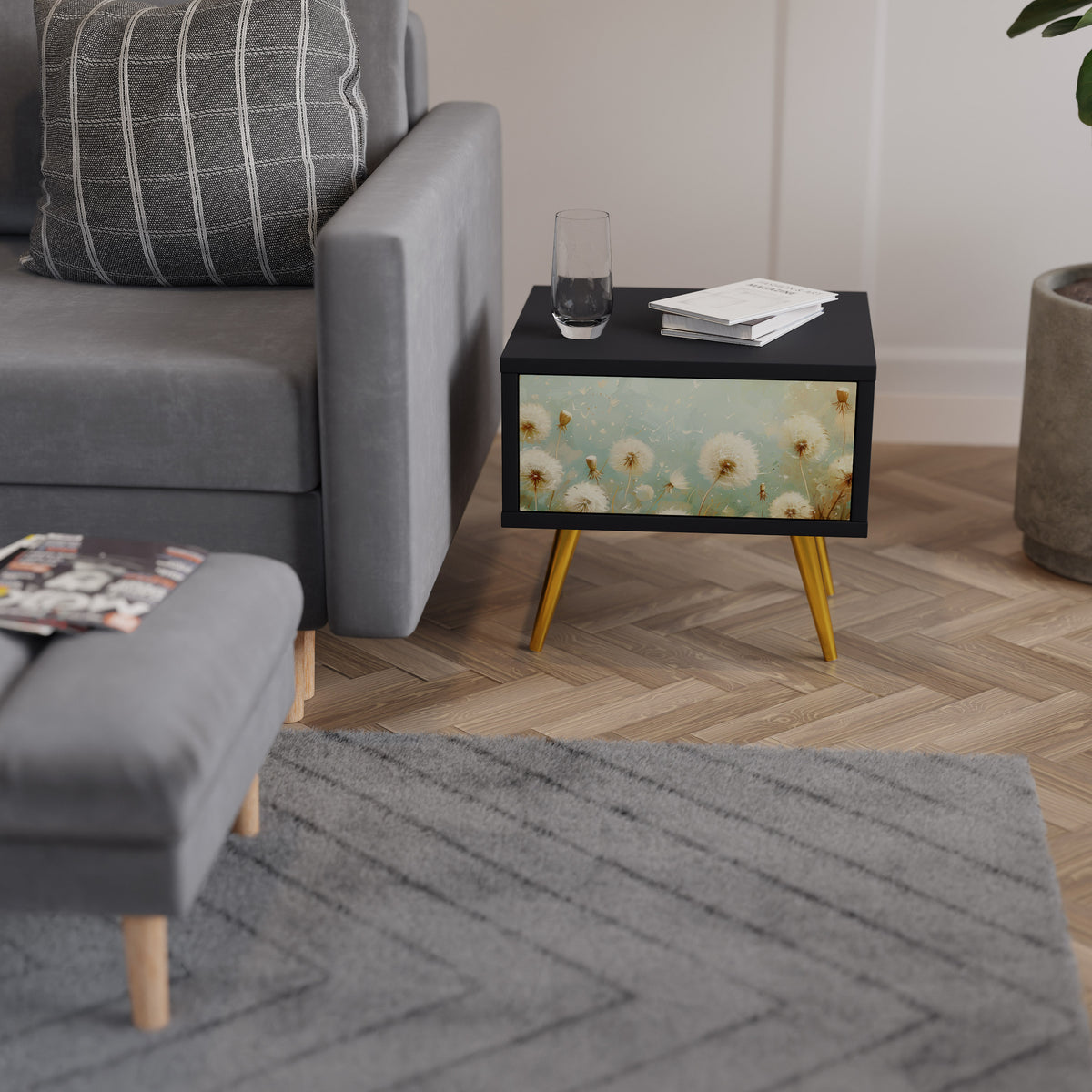 DREAMY MEADOW Κομοδίνο με συρτάρι