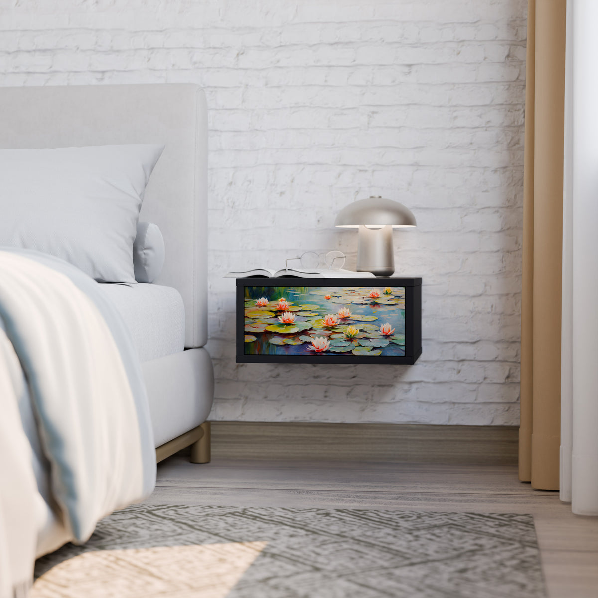 BLOOMING WATERS Nightstand with Drawer