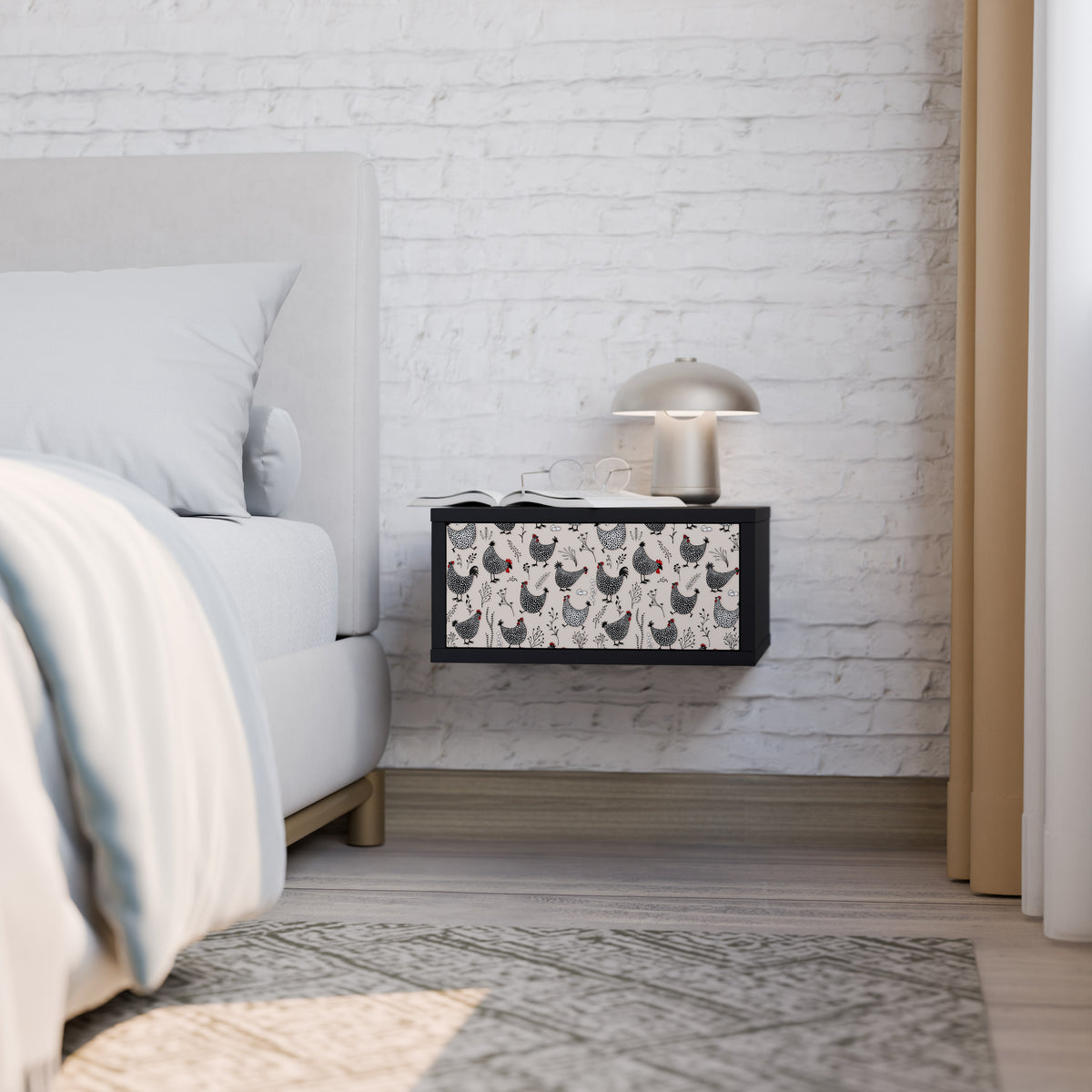 HAPPY HENS Nightstand with Drawer
