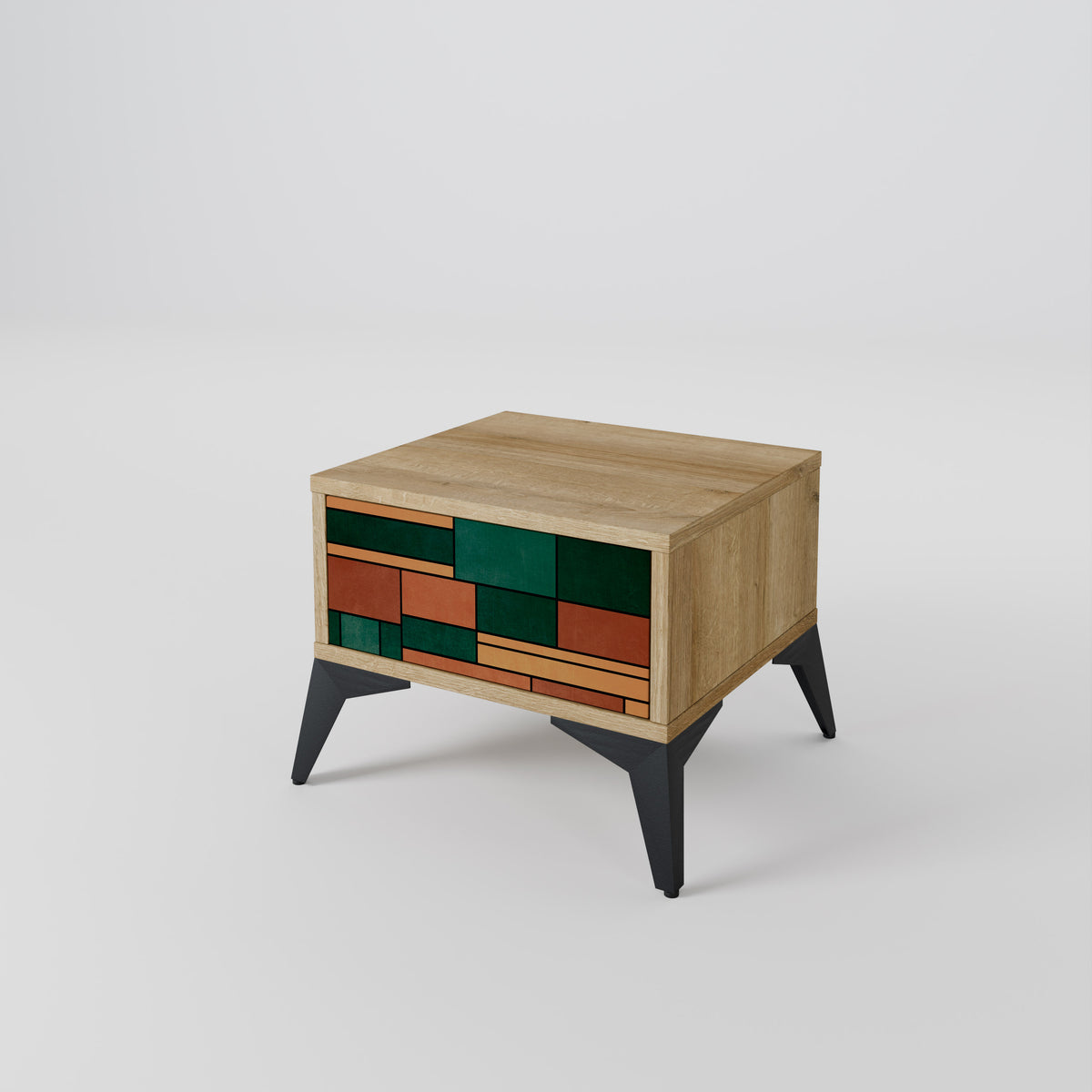 EARTHY FIGURES Nightstand with Drawer