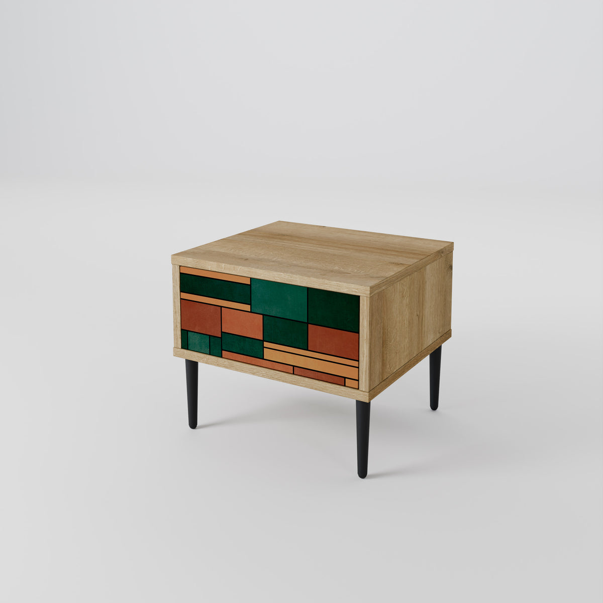 EARTHY FIGURES Nightstand with Drawer