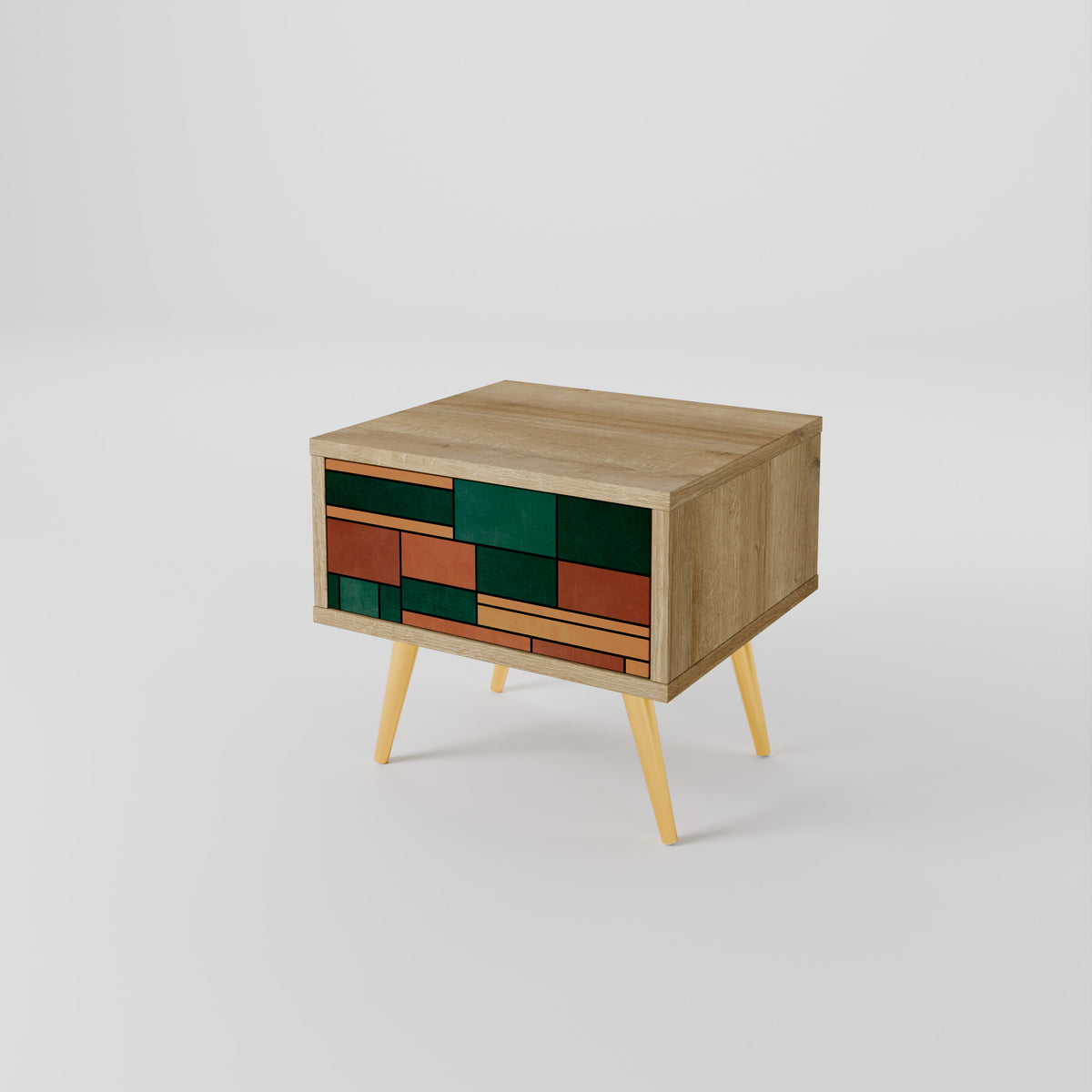 EARTHY FIGURES Nightstand with Drawer
