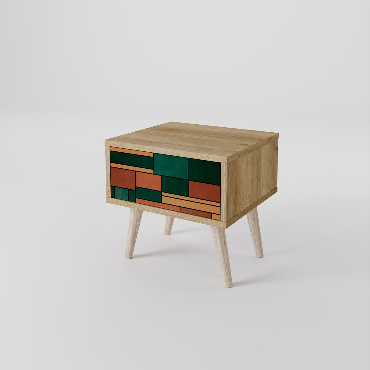 EARTHY FIGURES Nightstand with Drawer