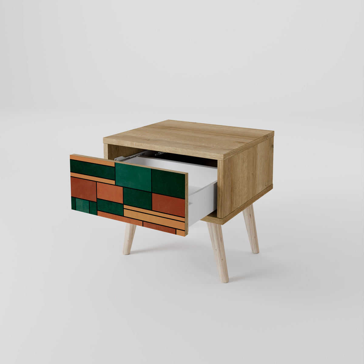 EARTHY FIGURES Nightstand with Drawer