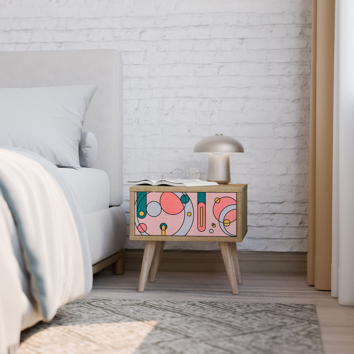 GOSSAMER ECHOES Nightstand with Drawer