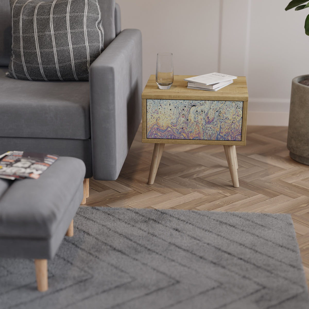 MOSAIC OF COLORS Nightstand with Drawer
