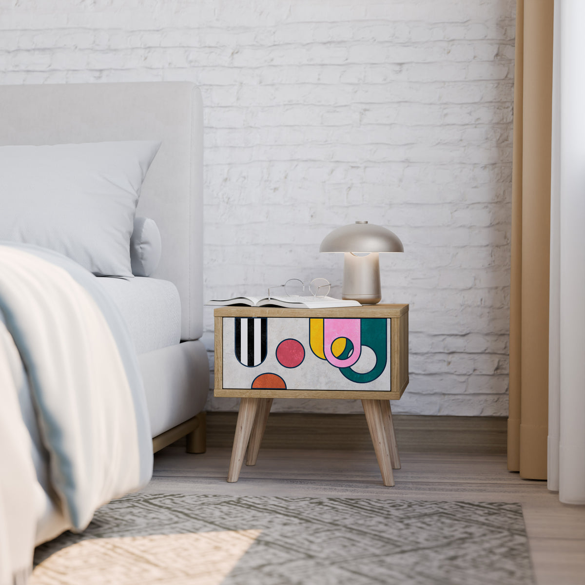 COOL STORY Nightstand with Drawer