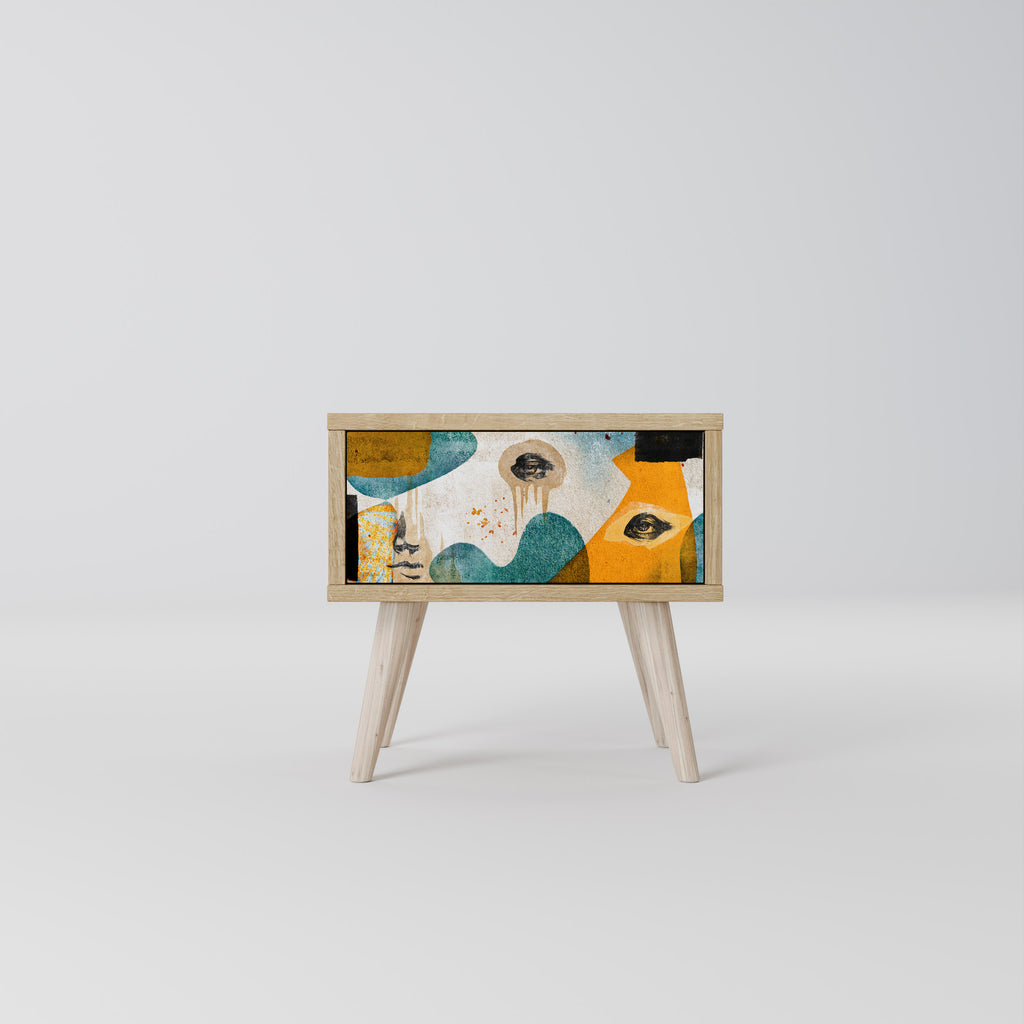 ABSTRACT FACES Κομοδίνο με συρτάρι