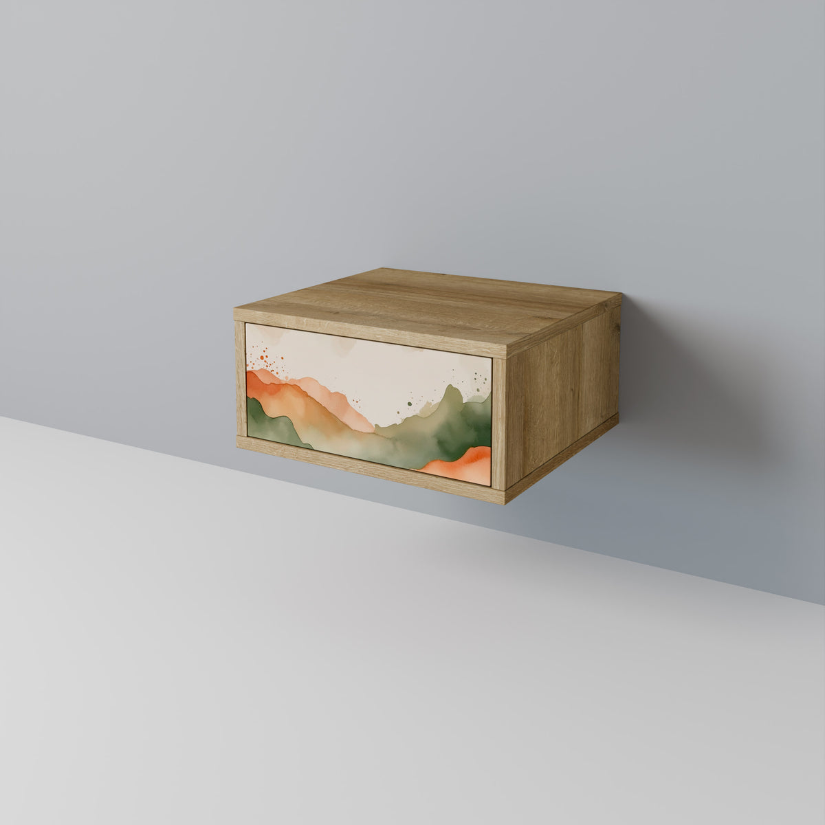 WATERCOLOUR PEAKS Nightstand with Drawer