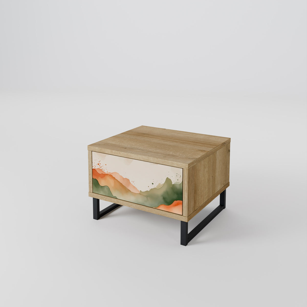 WATERCOLOUR PEAKS Nightstand with Drawer