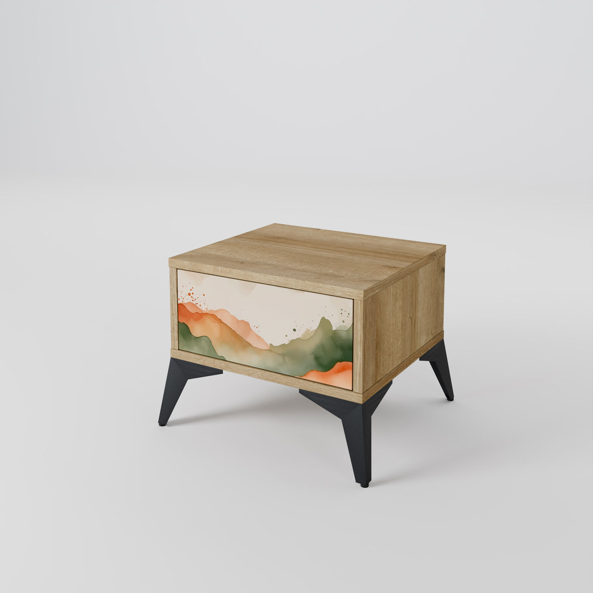 WATERCOLOUR PEAKS Nightstand with Drawer