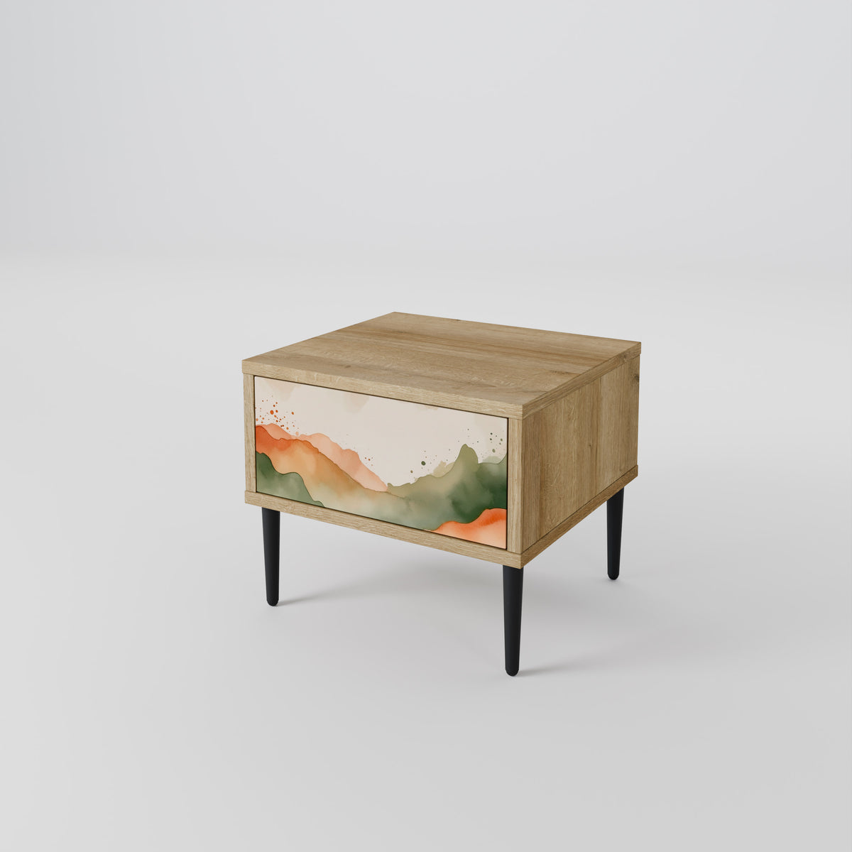 WATERCOLOUR PEAKS Nightstand with Drawer