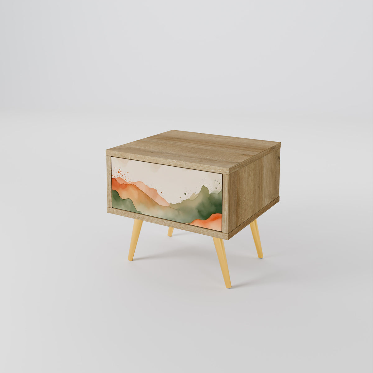 WATERCOLOUR PEAKS Nightstand with Drawer