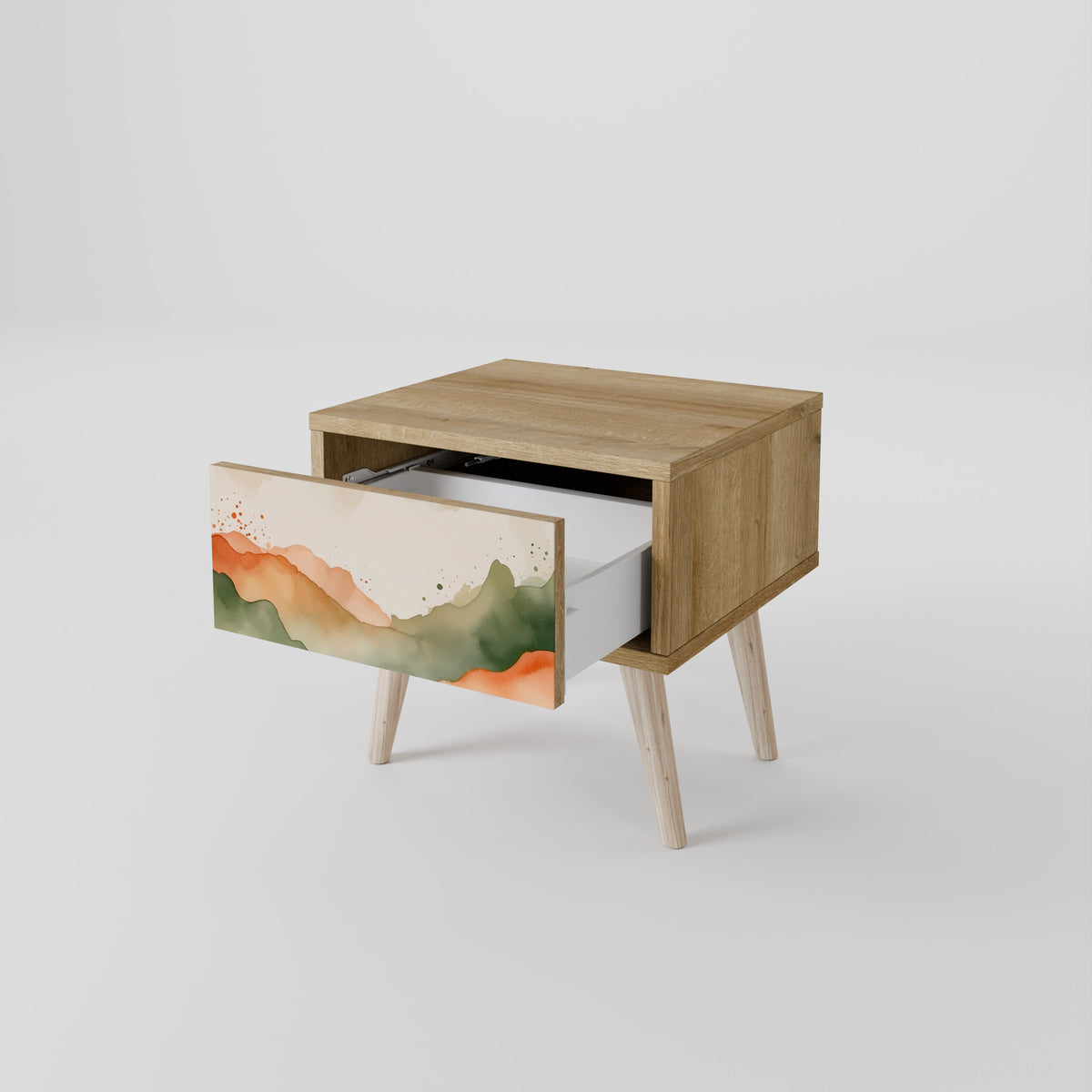 WATERCOLOUR PEAKS Nightstand with Drawer