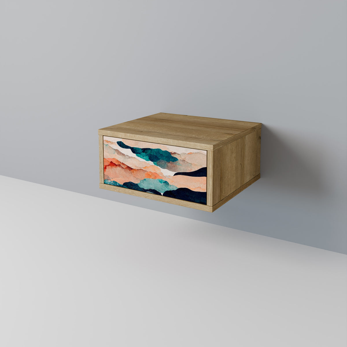 ABSTRACT LANDSCAPE Nightstand with Drawer