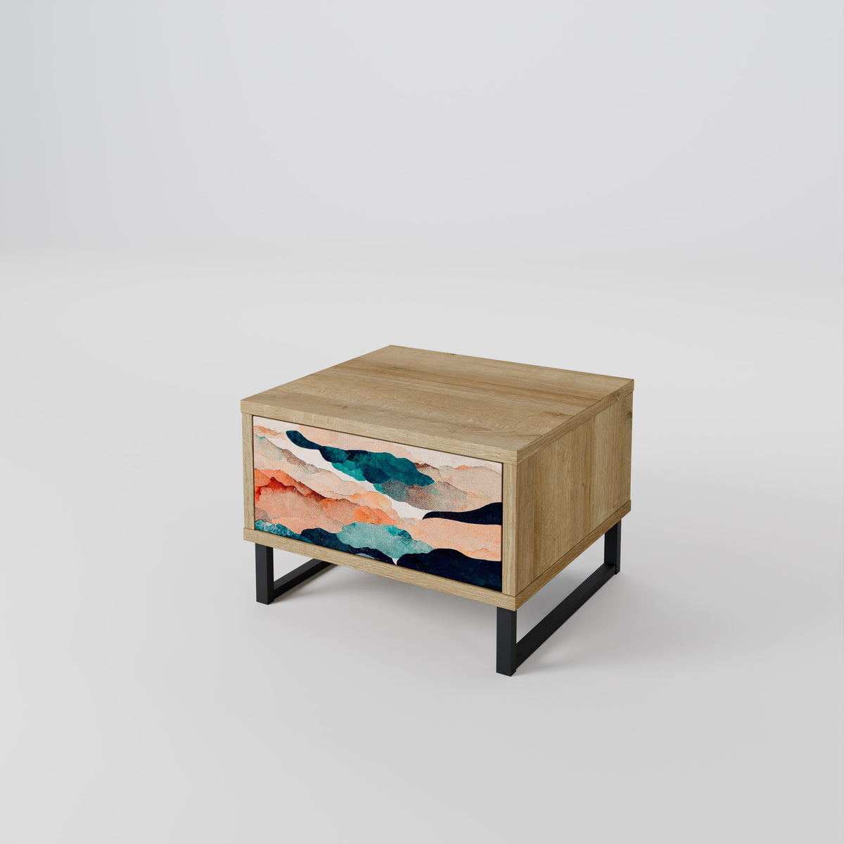 ABSTRACT LANDSCAPE Nightstand with Drawer