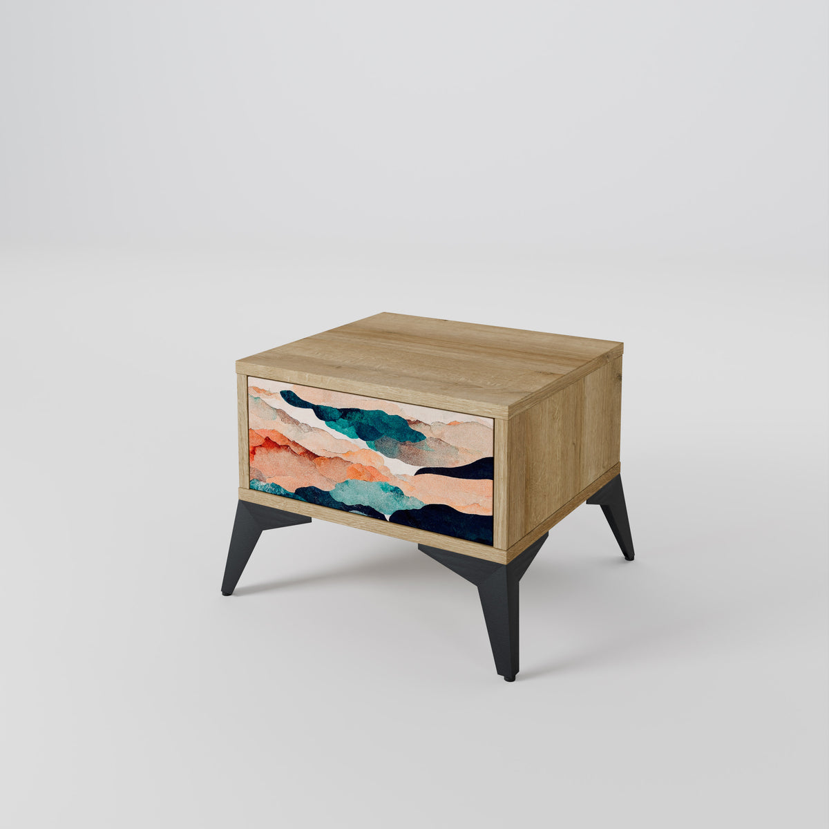 ABSTRACT LANDSCAPE Nightstand with Drawer