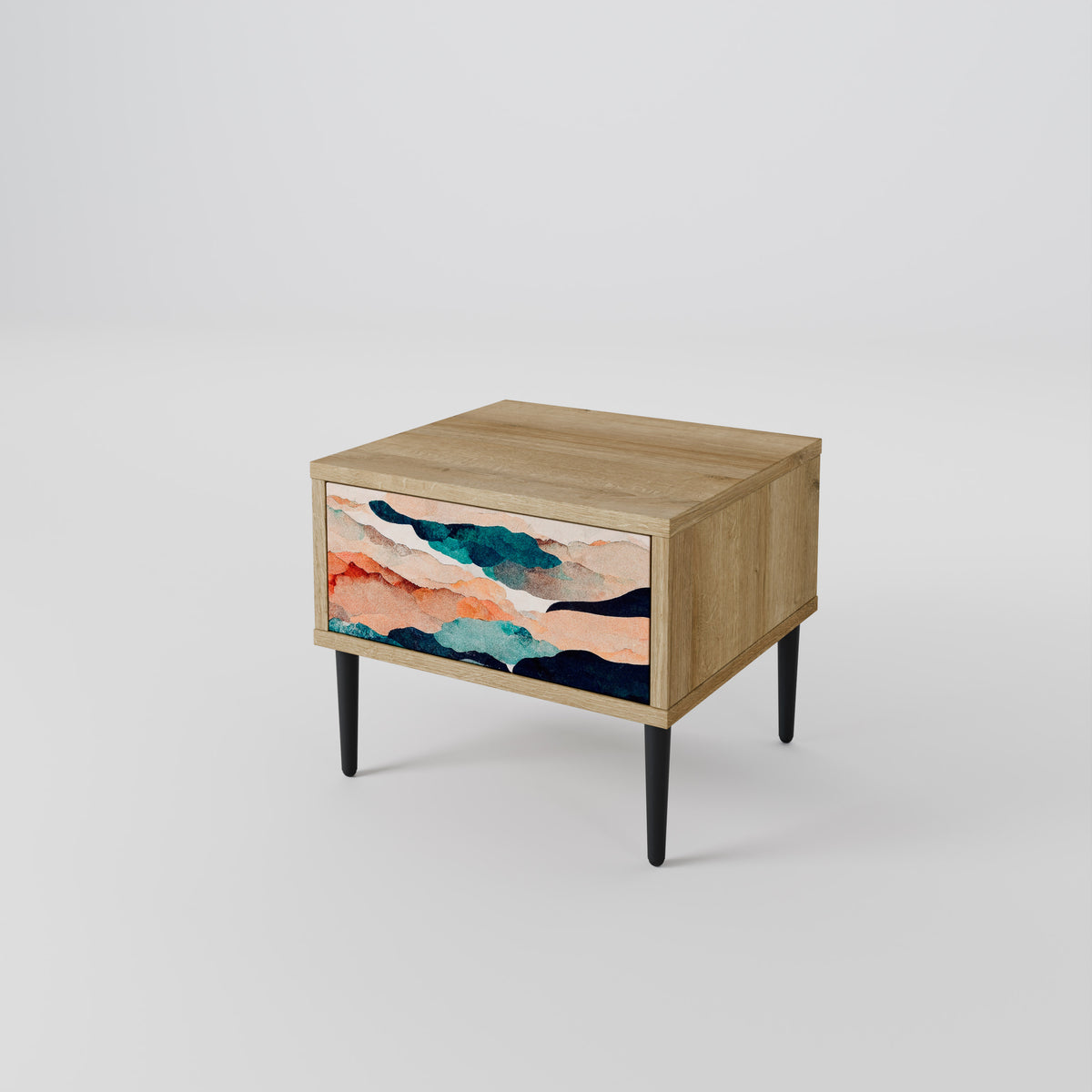 ABSTRACT LANDSCAPE Nightstand with Drawer