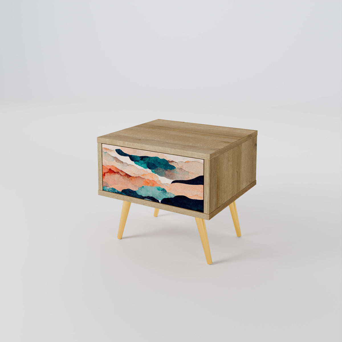 ABSTRACT LANDSCAPE Nightstand with Drawer