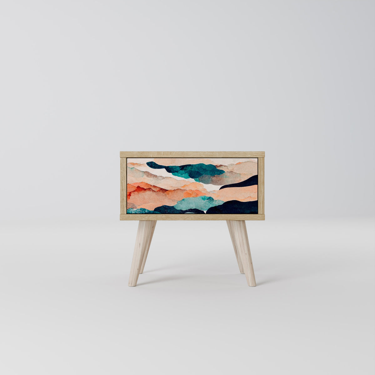 ABSTRACT LANDSCAPE Nightstand with Drawer
