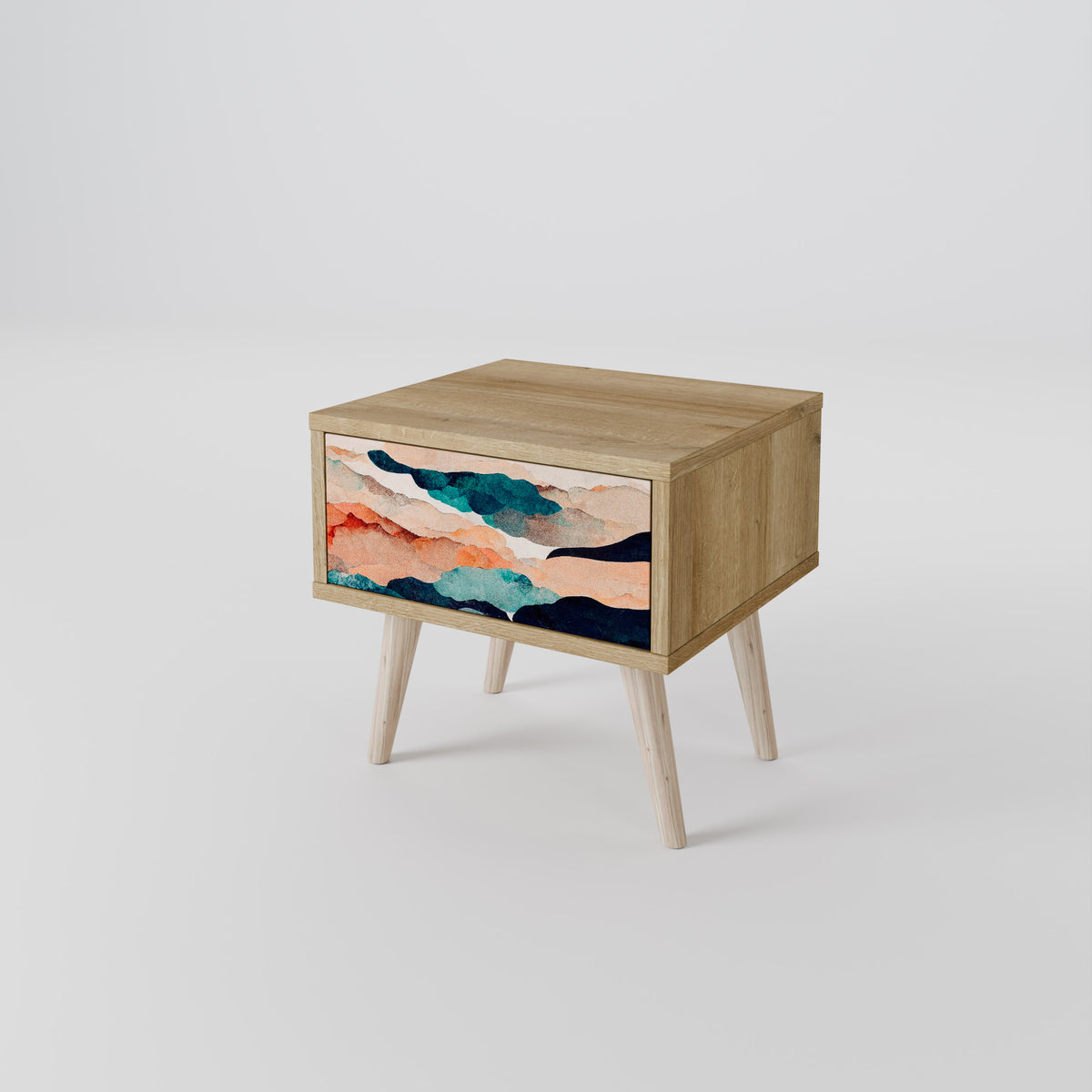 ABSTRACT LANDSCAPE Nightstand with Drawer