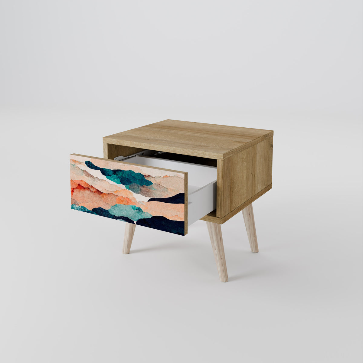 ABSTRACT LANDSCAPE Nightstand with Drawer