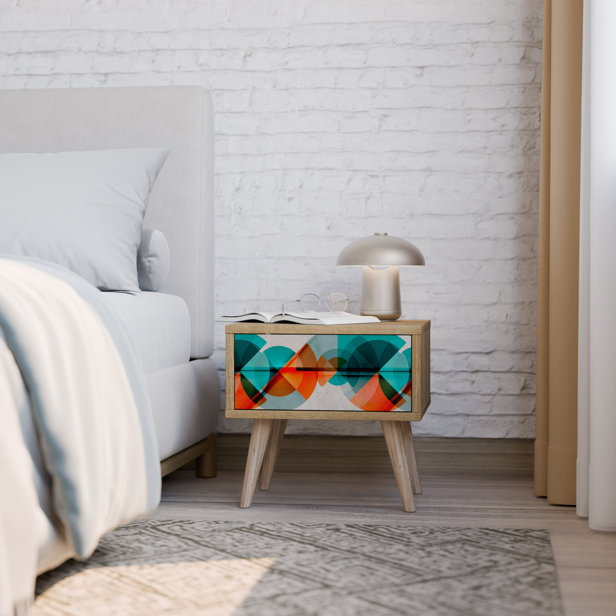 CIRCULAR RHAPSODY Nightstand with Drawer