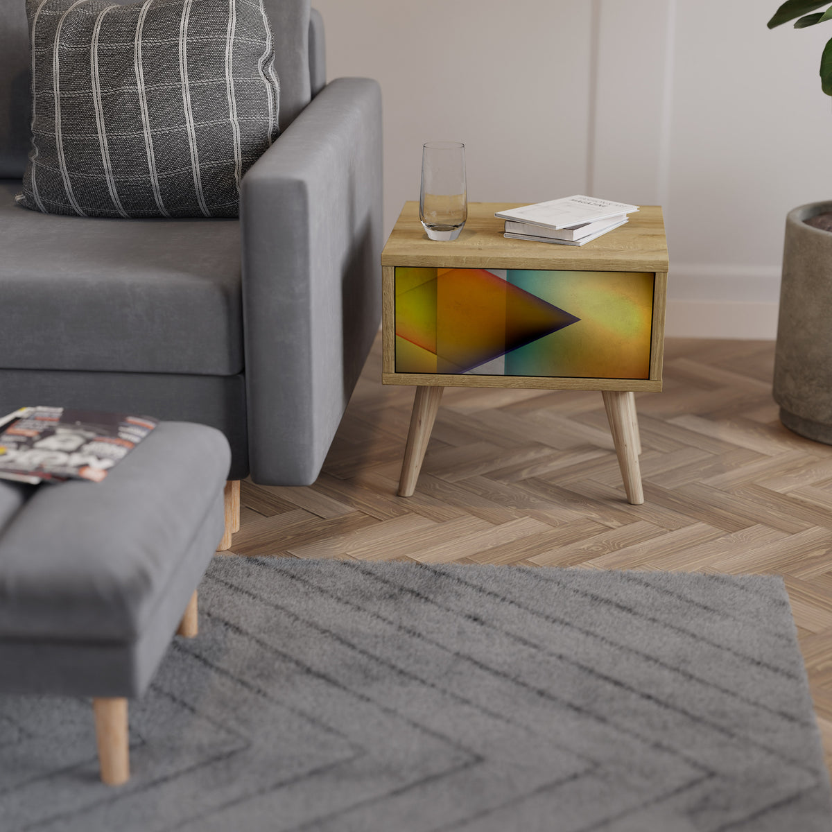 PIERCING SHARPNESS Nightstand with Drawer