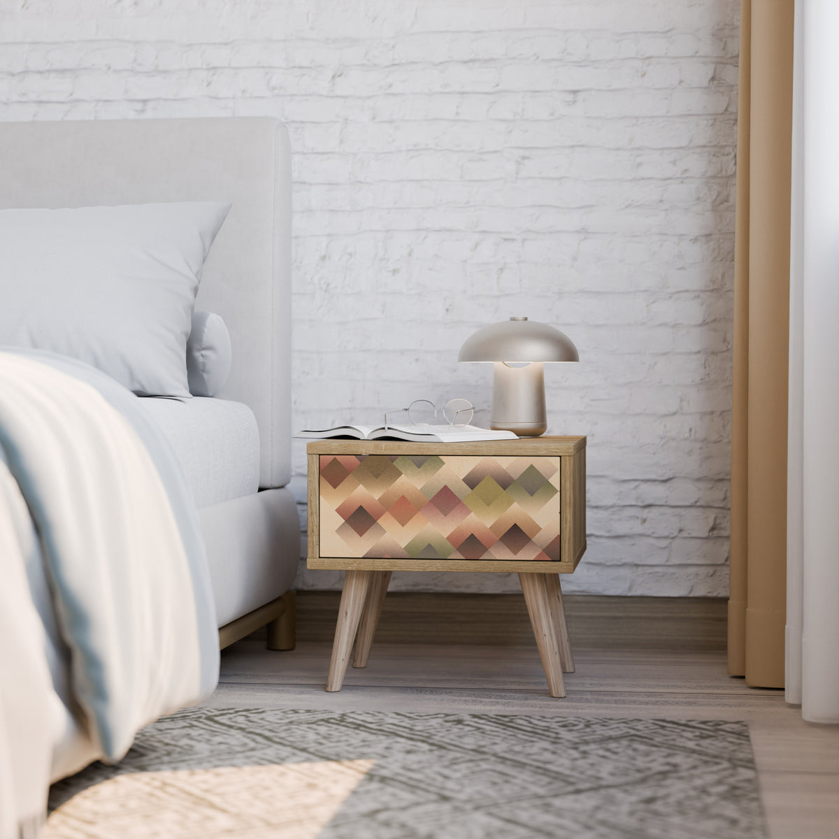 GEOMETRIC FUSION Nightstand with Drawer