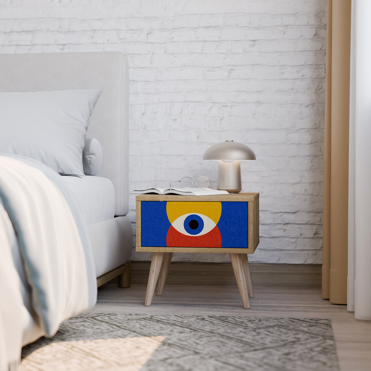 GEOMETRIC EYES Nightstand with Drawer