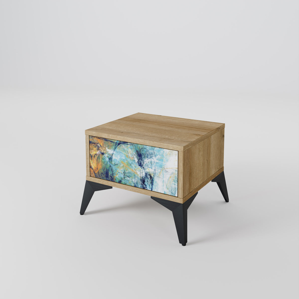 ABSTRACT THOUGHTS Nightstand with Drawer