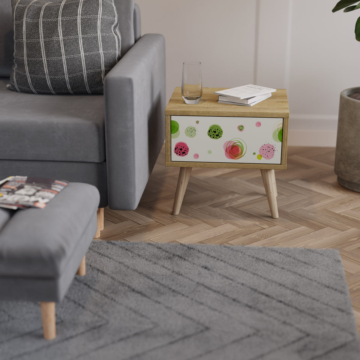 COLORFUL COSMOS Κομοδίνο με συρτάρι