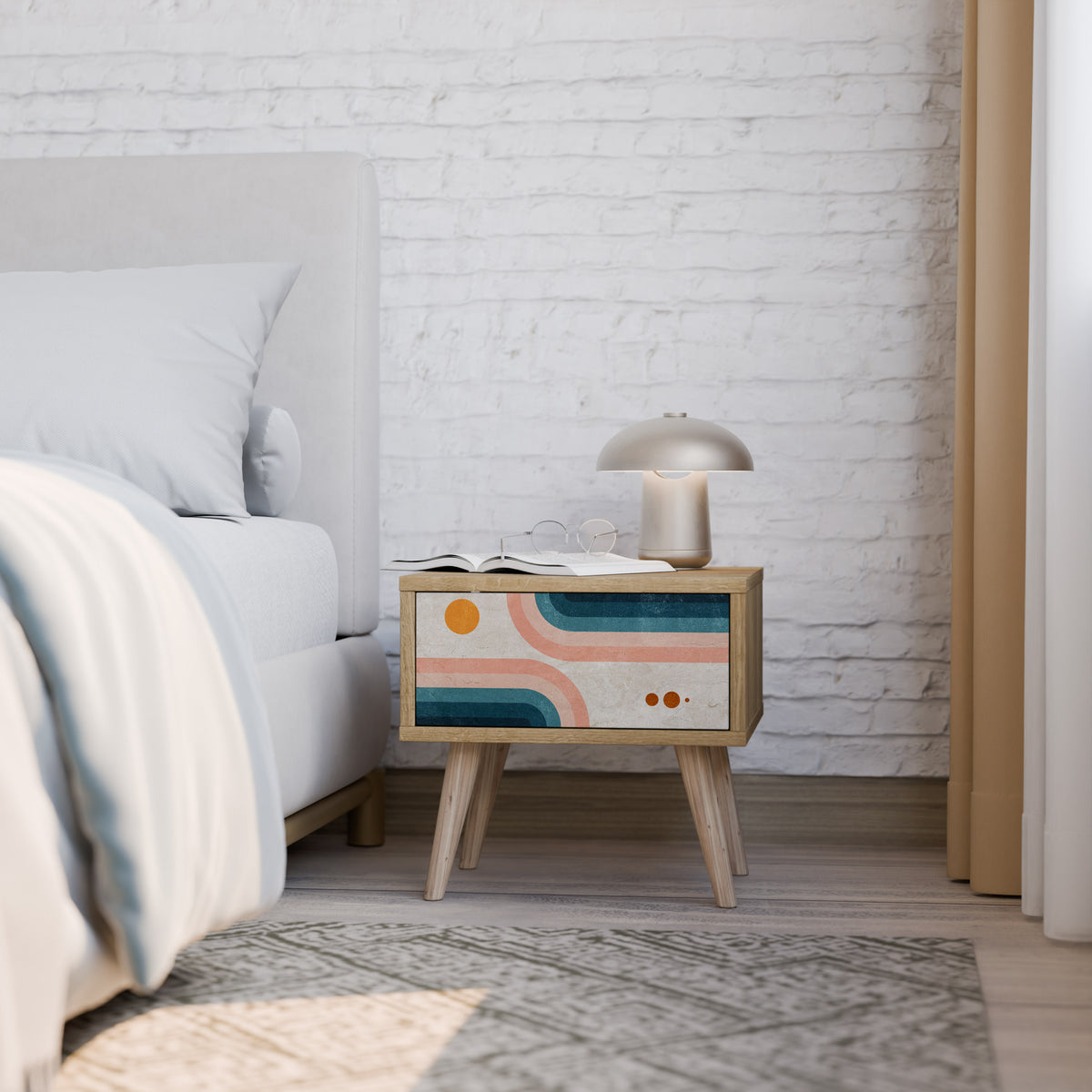 TWO HALVES Κομοδίνο με συρτάρι