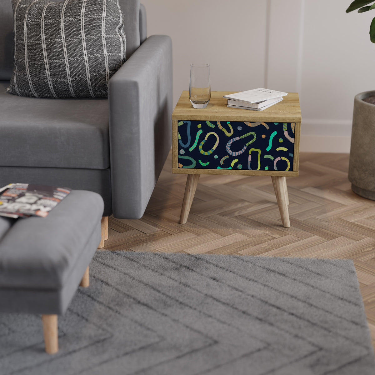 CONTRAST DANCE Κομοδίνο με συρτάρι